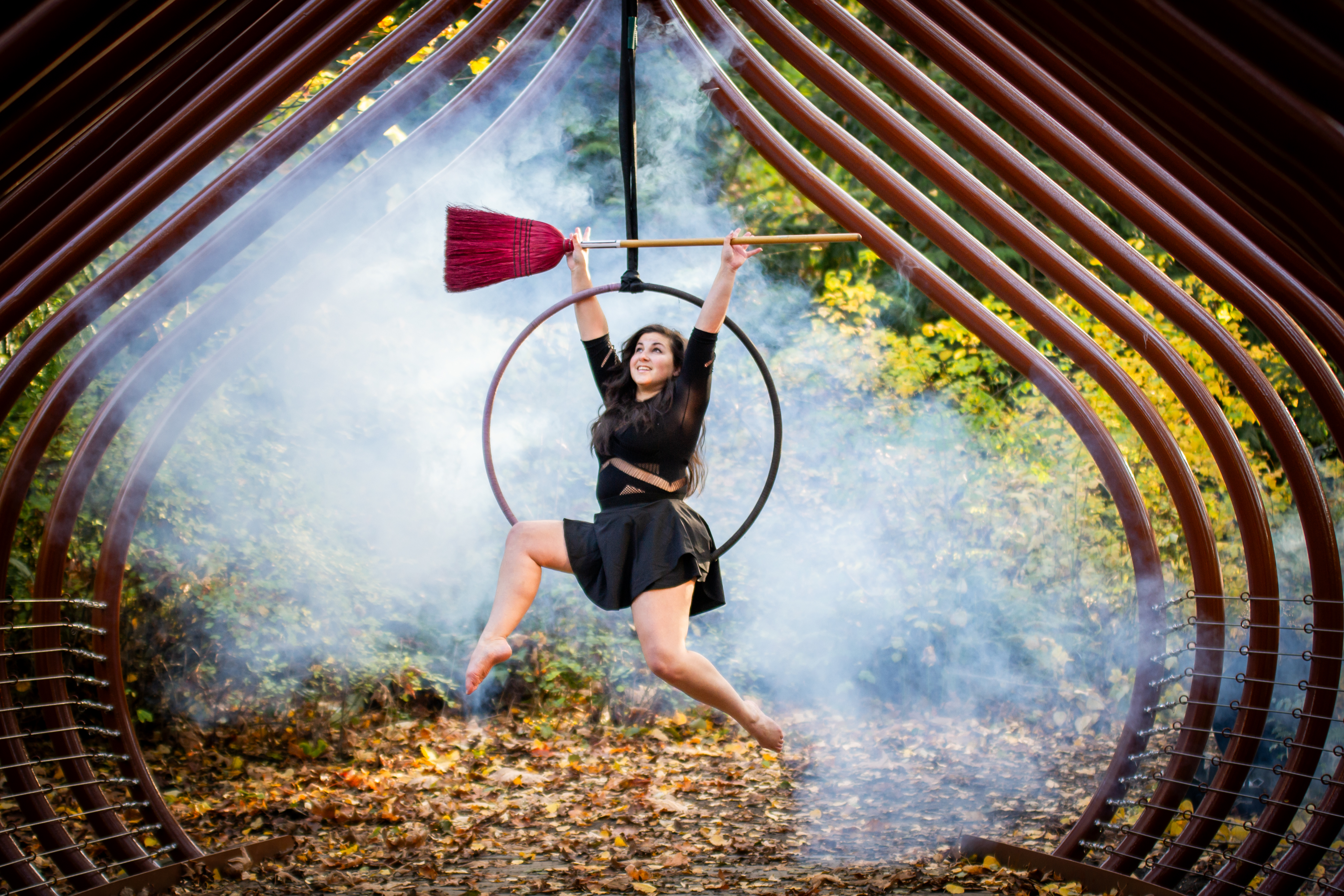 Aerial photoshoot with props