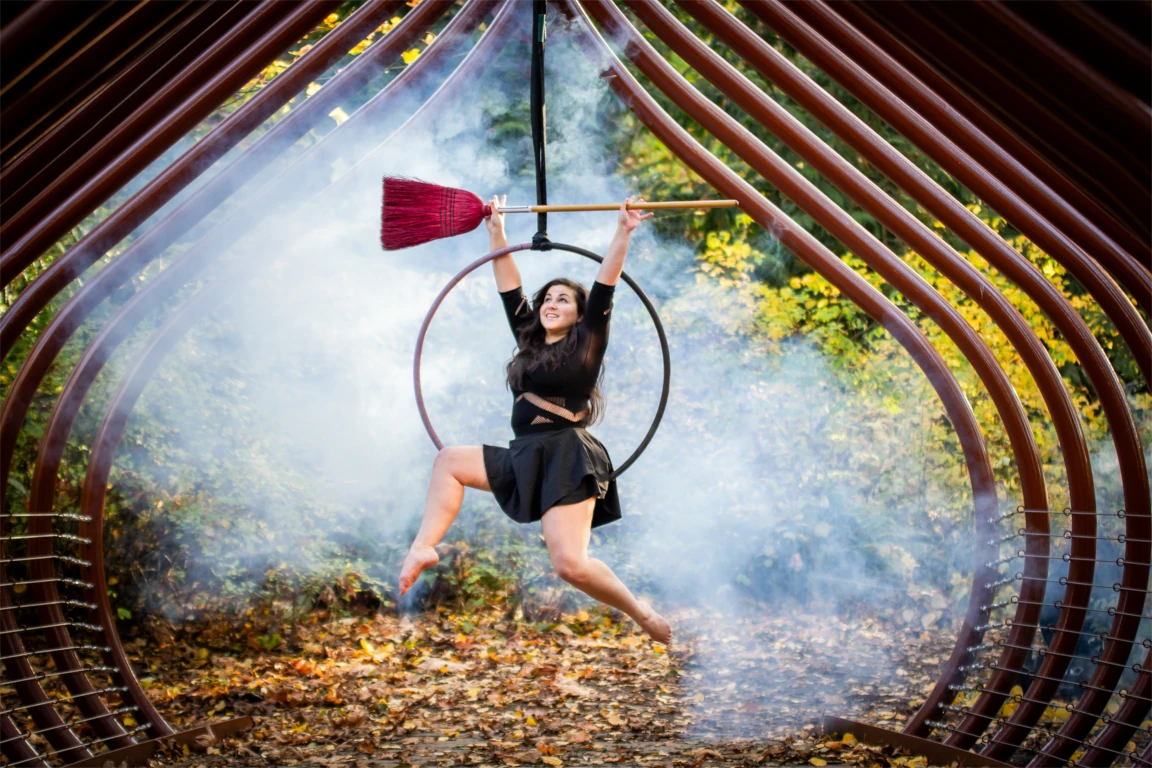 Aerial photoshoot with props
